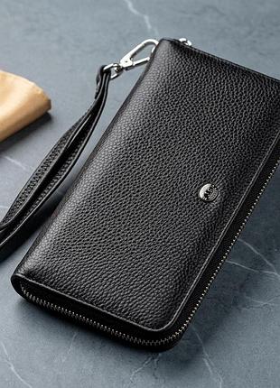 Изящный женский кошелек-клатч st leather 18852 черный