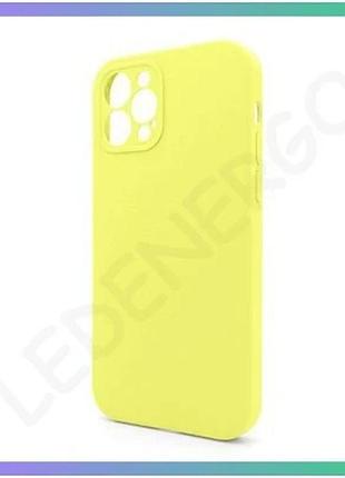 Чехол силиконовый для apple iphone 12 pro max закрытая камера без логотипа желтый накладка на смартфон sku_stcom_2710000258278