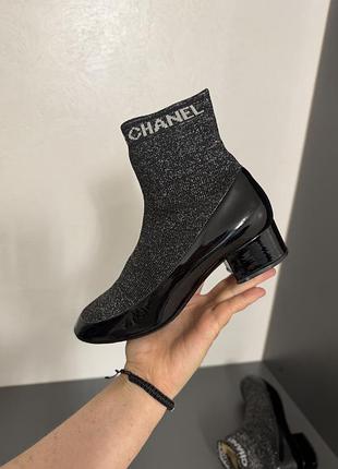 Туфли ботильоны сапог чулок chanel 3