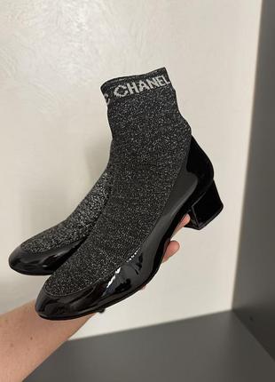 Туфли ботильоны сапог чулок chanel 2