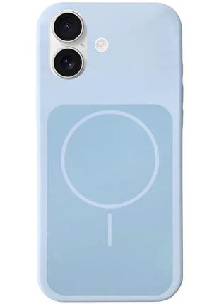 Чехол silk duo color (aa) no logo with magnetic fit для apple iphone 17 (6.3") sky blue