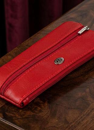 Ключниця-гаманець з кишенею жіноча st leather 19347 червона