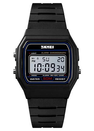 Жіночий спортивний годинник skmei 1412bkwt black-white з електронним циферблатом та підсвічуванням