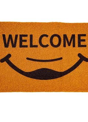 Коврик приратный welcome прямоугольный 70*40 см коричневый hp-47-9