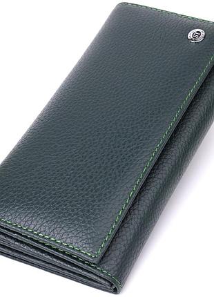 Модный кошелек для женщин из натуральной кожи st leather 23099 зеленый