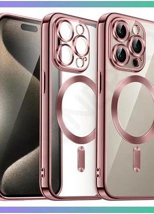 Чехол magsafe для apple iphone 11 pro рожевий силіконовий з захистом камери закритим низом для смартфо sku_stcom_2710000296928