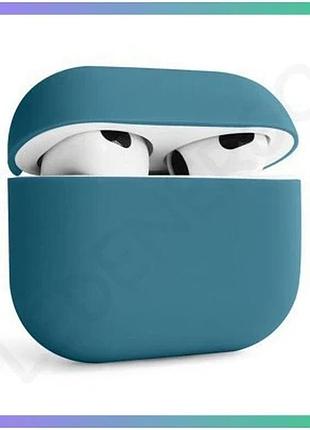 Чехол для airpods 3 силіконовий slim pacific green для захисту та зберігання навушників sku_2710000235 sku_stcom_2710000235002