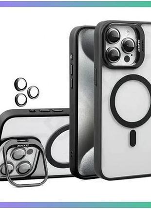 Чехол magsafe для apple iphone 16 pro с подставкой и защитой для камер черный чехол-накладка sku_27100 sku_stcom_2710000306764
