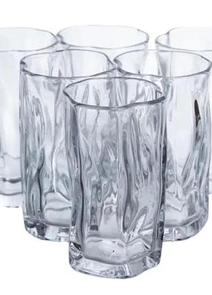 Набор стаканов для напитков crinkle glass 6 штук по 270 мл hp-17-62
