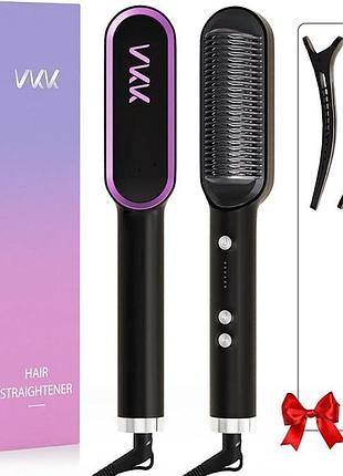 Щетка-выпрямитель для волос vkk hair straightener vh0101 выпрямляющая щетка для волос, 5 температурных режимов