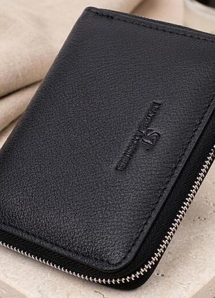 Кожаный кошелек для женщин на молнии с тисненым логотипом производителя st leather 19489 черный
