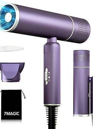 Складаний фен 7magic hair dreer 7m3600 потужний іонізований фен 1600 вт, дорожній фен 2 швидкості