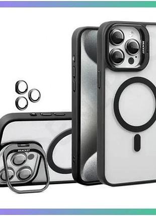 Чехол magsafe для apple iphone 14 с подставкой и защитой камеры черный чехол-накладка для смартфона sk sku_stcom_2710000295013