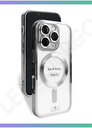Чехол magsafe для apple iphone 16 pro серебристый накладка защитный для смартфона с закрытой камерой s sku_stcom_2710000308942