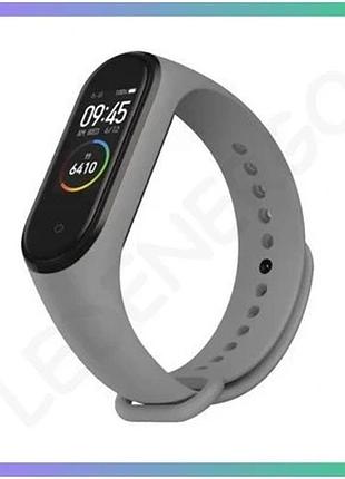Ремінець для xiaomi mi band 3 4 силіконовий сірий браслет для фітнесу та активності sku_2710000180487 sku_stcom_2710000180487
