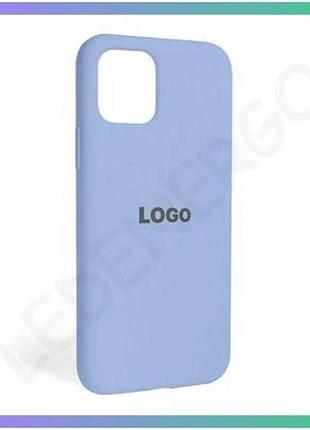 Силиконовый чехол для apple iphone 11 pro голубой накладка с логотипом открытая камера закрытый низ sk sku_stcom_2710000202851