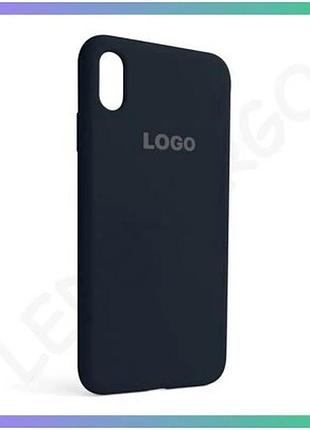 Силиконовый чехол для apple iphone xs max темно-синий накладка для смартфона с открытой камерой sku_27 sku_stcom_2710000258926