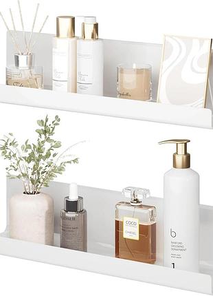 2 шт. настінна полиця 32х10х8 см loftplus white floating shelf полички без свердління з міцного акрилу