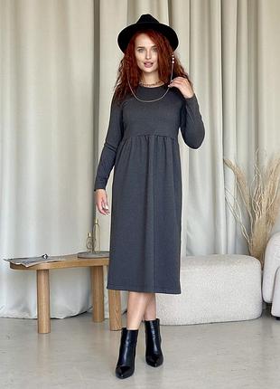 Довга тепла сукня з кашеміру чорна merlini крети 700001411 l/xl