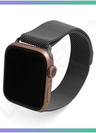 Ремешок для apple watch миланская петля 38/40мм темно-серый металлический браслет для смарт-часов sku_ sku_stcom_2710000221357