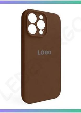 Чехол full silicone case для apple iphone 14 pro max коричневый с закрытой камерой и логотипом sku_271 sku_stcom_2710000313830