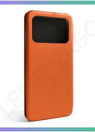 Чехол-книжка premium для xiaomi poco c40 оранжевый с отделением для карт кожзаменитель для смартфона s sku_stcom_2710000263623