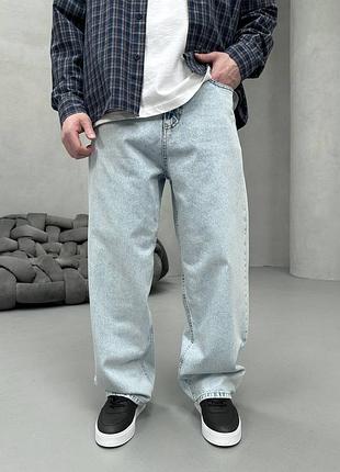 Стильные широкие джинсы baggy в голубом цвете 🔝