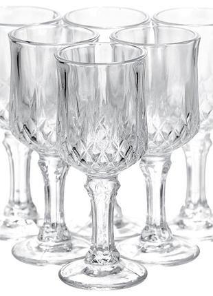 Набір чарок на ніжці vintage crystal для міцних напоїв 6 штук 50 мл yiwu hp-34-75