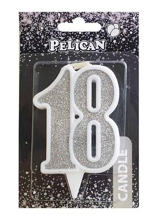 Свеча для торта цифра " срибло 7см, tm pelican
