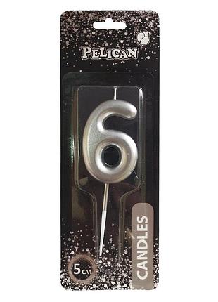 Свеча для торта pelican "срибло 5см