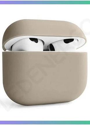Чехол для airpods 3 силіконовий сірий apple slim захисний чохол для навушників bluetooth наушники sku_ sku_stcom_2710000234838
