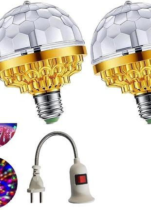 2 шт. вращающийся шар-светильник led fulle color rotating lamp led3-6w светодиодная лампа для вечеринки