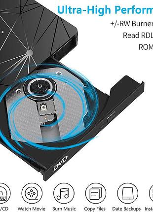 Зовнішній cd dvd-привод pop-up mobile external usb type-a&type-c дисковод оптичний привод dvd-плеєр 6