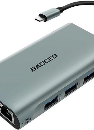 Многопортовый адаптер 7 в 1 baoced type-c adapter 100 вт usb-хаб концентратор с 3 портами usb 3.0