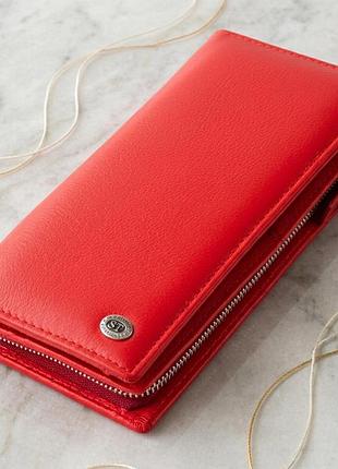 Вертикальный кошелек кожаный женский st leather 19275 красный