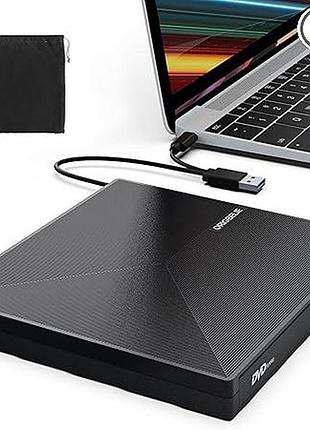 Внешний cd/dvd привод origbelie tp620 внешний оптический портативный usb c и usb 3.0 dvd +/-rw проигрыватель