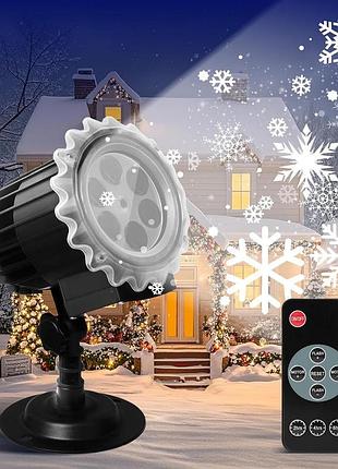 Світлодіодний проєктор ілюмінація сніжинками snowflake lamp se668-001 різдвяний лазерний світильник