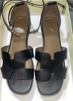 Шкіряні босоніжки marella (max mara group) в стилі hermès santorini (оригінал)р 40
