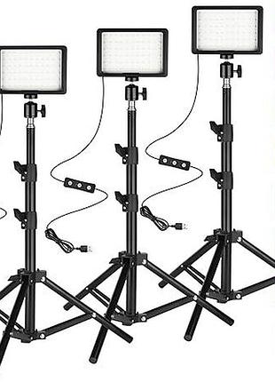 3 шт. набір з led-відеосвітлів ci-fotto led video light pc-02 студійне освітлення, професійне відеосвітання