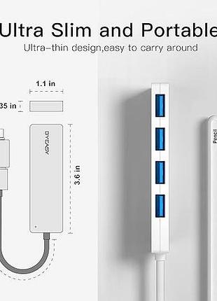 Usb-концентратор byeasy splitter with type-c adapter uh109d портативный usb-разветвитель с 4 портами 2
