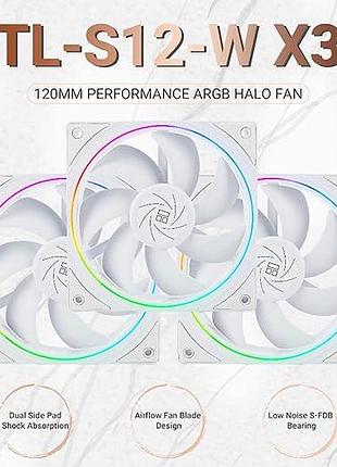 3 шт. вентилятор для процесора 120 мм thermalright tl-s12w-s безшумний argb-вентилятор для охолодження пк 5