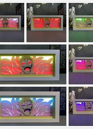 Многослойный ночник лампа аниме one piece светильник донкихот дофламинго donquixote doflamingo ван пис rgb (zdd-253)