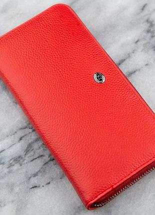 Граціозний жіночий клатч st leather 18862 червоний