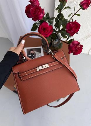 🤎🤎🤎hermès kelly medium premium брендова міні сумочка натуральна шкіра коричнева преміум люкс