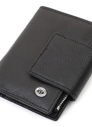 Вертикальний гаманець для жінок із натуральної шкіри st leather 22703 чорний