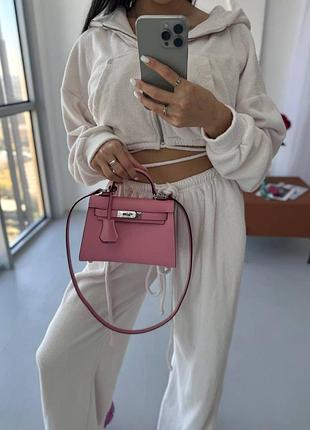 💖💖💖hermès kelly | mini рожева брендова міні сумочка ермес натуральна шкіра преміум люкс