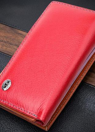 Кожаный кошелек в три сложения для женщин st leather 19442 разноцветный