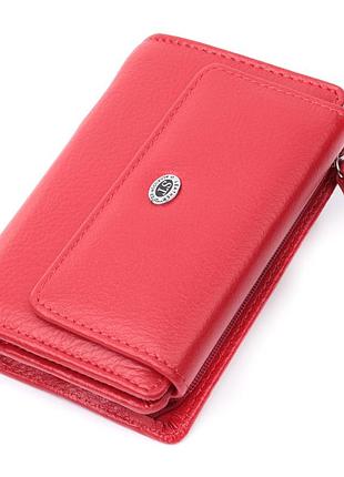 Идеальный кошелек с монетницей из натуральной кожи st leather 22739 красный