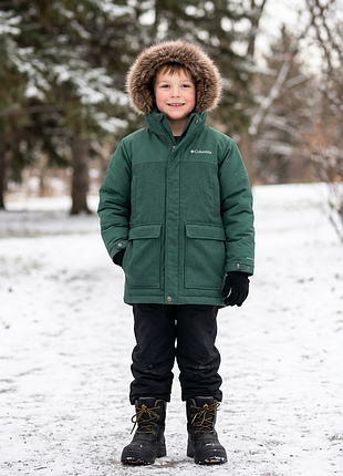 Куртка для хлопчиків columbia kids оригінал, зелена, розмір xs (6-7 років) boundary bay down, куртка що росте з дитиною