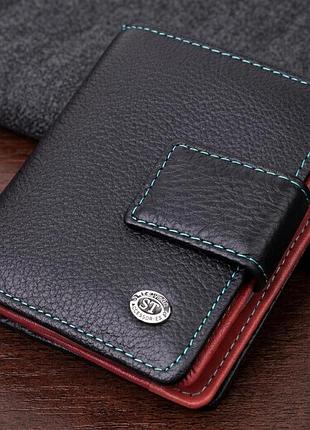 Вертикальний невеликий жіночий гаманець із натуральної шкіри st leather 19436 чорний